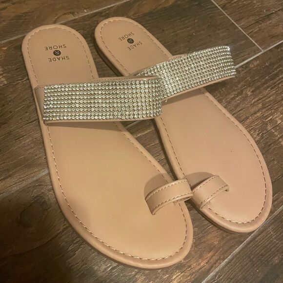 Shoes - Nude and silver sandals. Size 9
